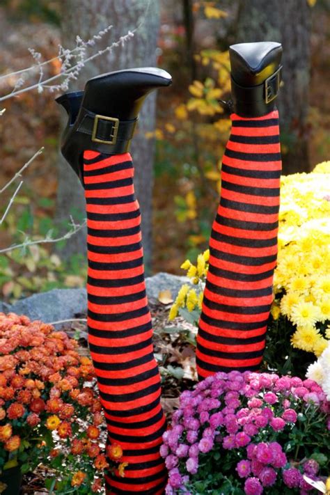 Incorporating Witch Leg Lawn Ornaments into Your Outdoor Halloween Party Decorations
